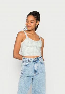Hollister Co. BUST CUP BARE SET - Bluse - Green Plaid | Damen