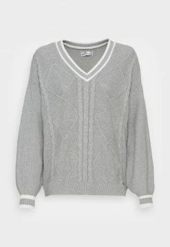 Hollister Co. OVERSIZED SWEATER - Strickpullover - Grey | Damen -Hollister Co Verkäufe 2022 cb5b3985f6794d05b225204e3abd7ad5
