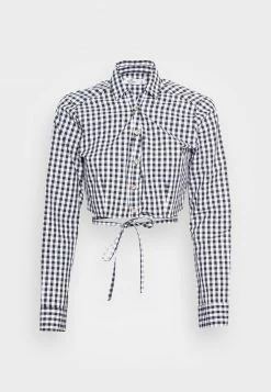 Hollister Co. WRAP AROUND SHIRTING - Bluse - Black/white | Damen -Hollister Co Verkäufe 2022 ccde0806644a481a9420d171c5610c26