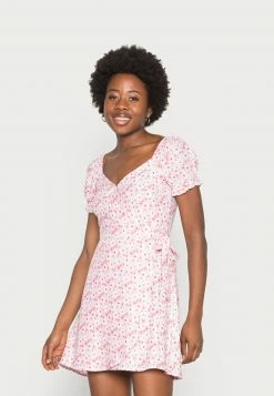 Hollister Co. BEST IS BACK WOVEN WRAP DRESS - Freizeitkleid - Pink | Damen