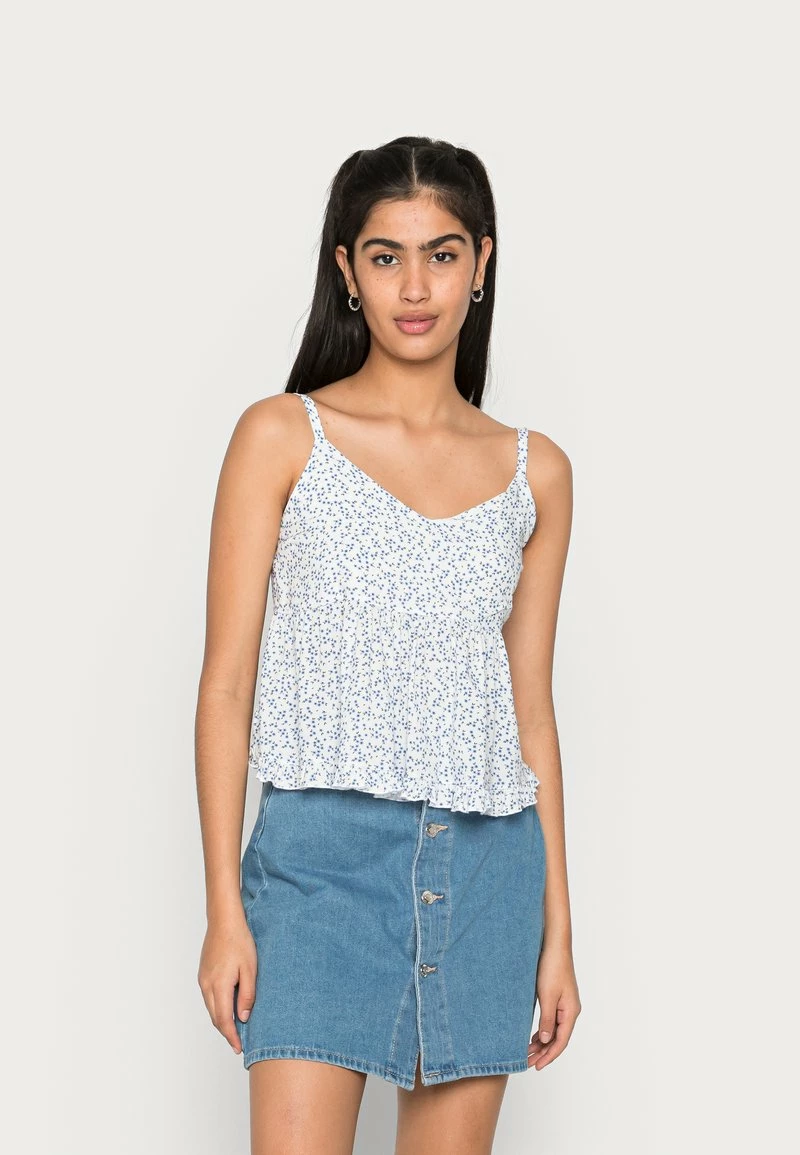 Hollister Co. BARE BABYDOLL - Top - White/marina | Herren 1 Hollister Co. BARE BABYDOLL - Top - White/marina | Herren