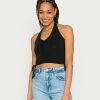 Hollister Co. DOUBLE SIDE CINCH HALTER - Top - Casual Black | Damen