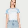 Hollister Co. SLIM TREND MAY - T-Shirt Print - White To Placid Blue Sleeves | Damen -Hollister Co Verkäufe 2022 d009f33a333249d7900579dcadafef7d