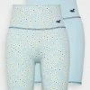 Hollister Co. BIKER FLOWER PRINT 2 PACK - Shorts - Blue | Damen