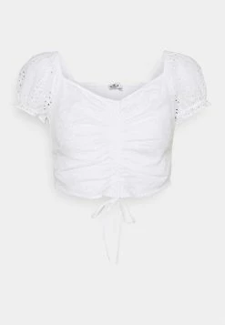 Hollister Co. CINCH TIE - Bluse - White Eyelet | Damen -Hollister Co Verkäufe 2022 d2c0984216a34f94804235dc817ccccd