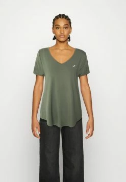 Hollister Co. EASY VEE CUSTOM 3 PACK - T-Shirt Basic - Bright White/beetle/zinfandel | Damen