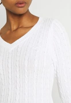 Hollister Co. ICON CABLE V NECK - Strickpullover - White | Damen -Hollister Co Verkäufe 2022 db395abb2acd4a739572f6081d3f4822
