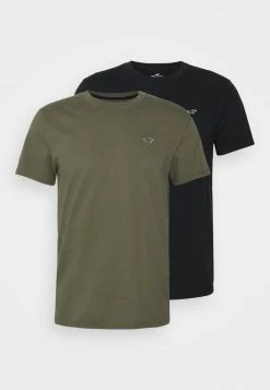 Hollister Co. CREW TREND 2 PACK - T-Shirt Basic - Black/green | Herren -Hollister Co Verkäufe 2022 e0610e403fee4b49b435ba409640c501