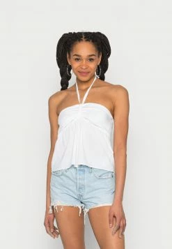 Hollister Co. BARE HALTER WOVEN - Top - Bright White | Damen