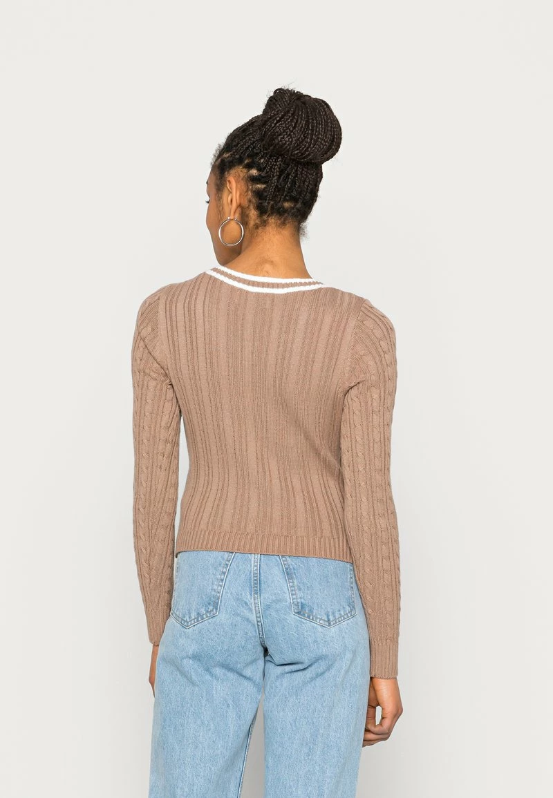 Hollister Co. ICON CABLE V NECK - Strickpullover - Portabella Tipped | Damen 5 Hollister Co. ICON CABLE V NECK - Strickpullover - Portabella Tipped | Damen – Bild 3