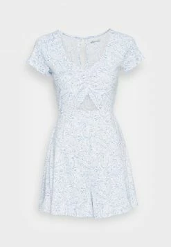 Hollister Co. CUTOUT ROMPER - Jerseykleid - White/blue Paisley | Damen -Hollister Co Verkäufe 2022 e4551be4118741abb1f11882a7468c89