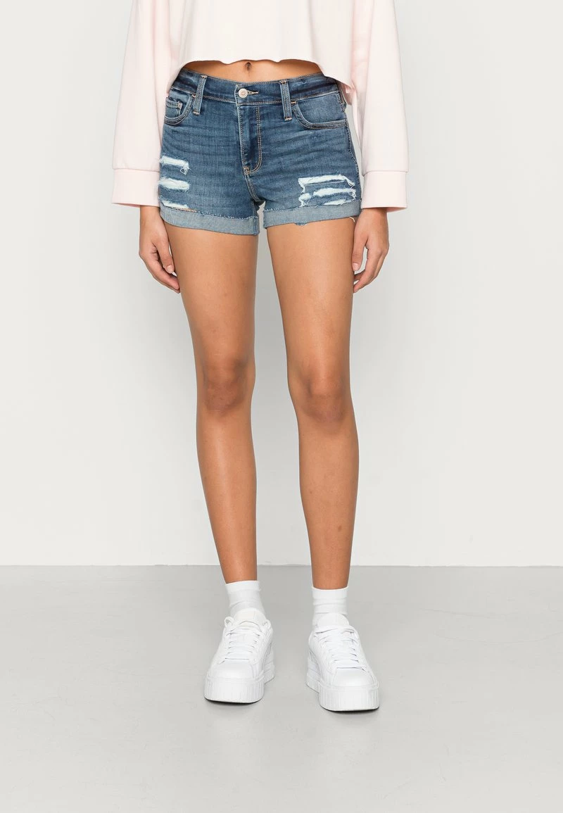 Hollister Co. DARK DESTROY - Jeans Shorts - Dark Blue | Damen 3 Hollister Co. DARK DESTROY - Jeans Shorts - Dark Blue | Damen
