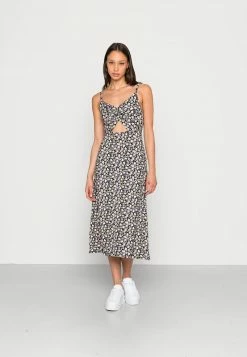 Hollister Co. CHAIN MIDI DRESS - Jerseykleid - Black | Damen