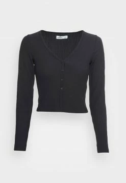 Hollister Co. TEXTURED BUTTON FLYAWAY - Strickjacke - Casual Black | Damen -Hollister Co Verkäufe 2022 e7bc9105c3504930ac6455a34ad05667