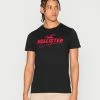Hollister Co. WEBEX TECH SPORT LOGO SOLID - T-Shirt Print - Black | Herren