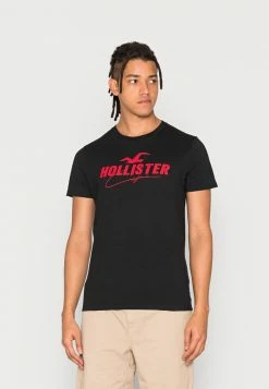 Hollister Co. WEBEX TECH SPORT LOGO SOLID - T-Shirt Print - Black | Herren