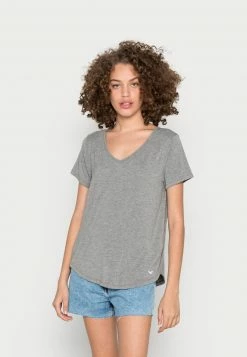 Hollister Co. EASY VEE 3 PACK - T-Shirt Basic - Bright White/apricot Nectar | Damen -Hollister Co Verkäufe 2022 ecceb33e68444c4b93d0fd2f6aa6ed33