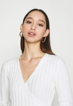 Hollister Co. CROP WRAP FRONT - Strickpullover - White | Damen -Hollister Co Verkäufe 2022 ed372e89a077410f8dc2ac0c94e6ea83