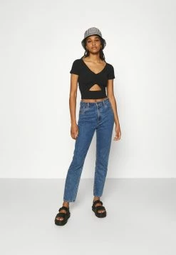 Hollister Co. CINCH CUTOUT TEE - T-Shirt Print - Black | Damen -Hollister Co Verkäufe 2022 f16a7da839744c36bcc0b8b1f5df9425