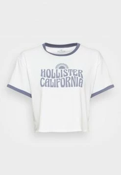 Hollister Co. CREW FASHION CORE - T-Shirt Print - White, Navy | Damen -Hollister Co Verkäufe 2022 f53394c94e354ecb8d5efc89857b32a0