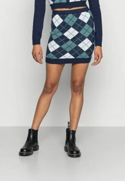 Hollister Co. ARGYLE - Minirock - Green Argyle | Damen