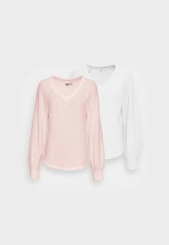 Hollister Co. COZY EYELASH 2er PACK - Langarmshirt - White / Pale Mauve | Damen -Hollister Co Verkäufe 2022 ffbfa975c466498289b4d4c393447645